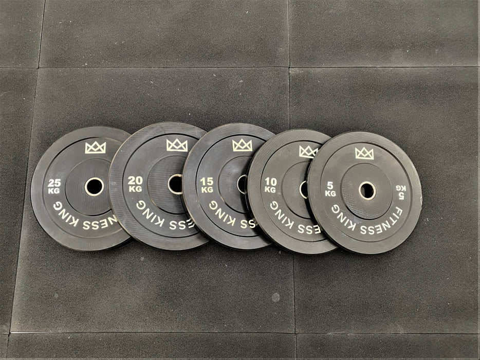 100kg Bumper Plate & Black Premium Barbell Starter Pack - IN STOCK