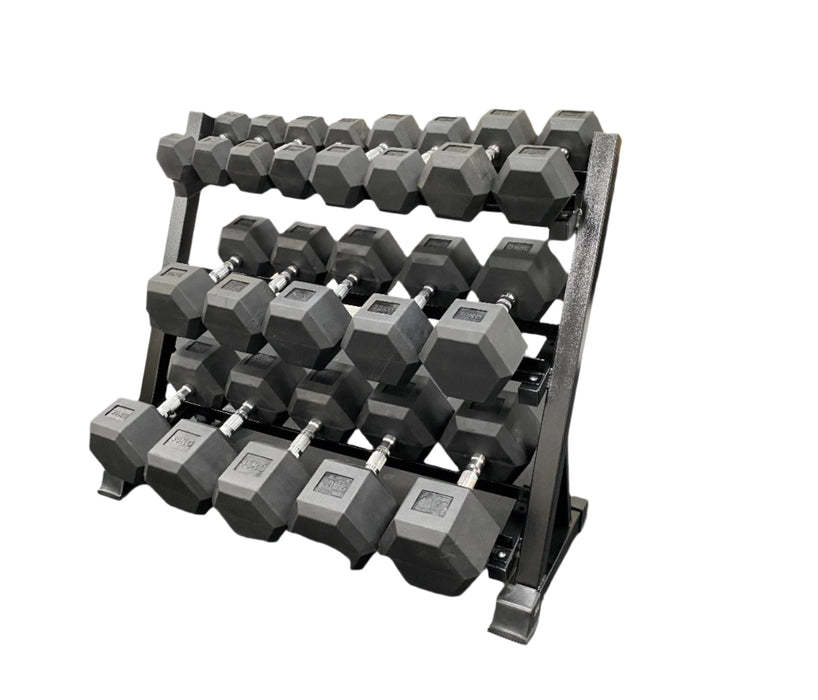 Hex Dumbbells 400kg Set with Rack (5-40kg) including half sizes - IN STOCK