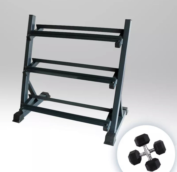 Hex Dumbbell 3 Tier Rack - IN STOCK